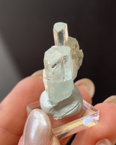 Aquamarine from Pakistan with a soft pale hue and exceptional transparency, radiating pure brilliance.